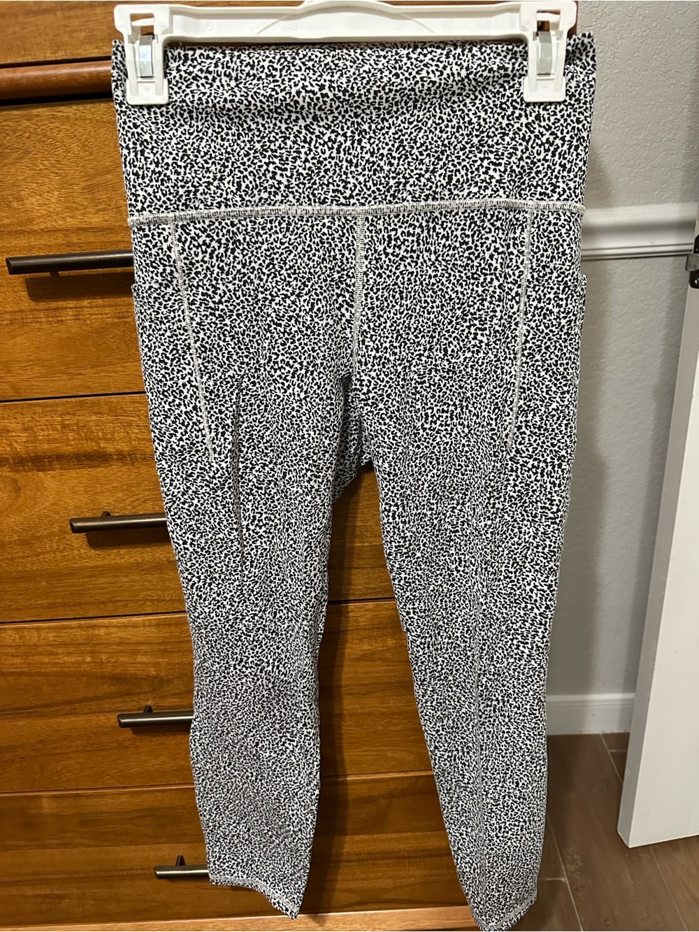 Athleta Black and White Speckled High-Waist Leggings